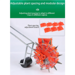 Vegetable Seeder Planter Portable Hand Push Garden Seeder, Precision Sowing For Corn, Soybean, Peanut, Wheat, 7-Hole