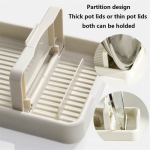 Kitchen Lid Rack, Foldable Heat-Resistant Rack - Kitchen Organizer