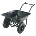Walsall Contractor Twin Black Wheelbarrow - 175 Ltr / 220kg - With Puncture Proof Wheel