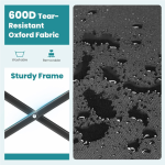 Collapsible Foldable Wagon Cart 30IN Black, Heavy Duty Garden Beach Utility Cart with All-Terrain Wheels and Drink Holders