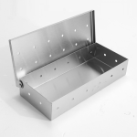 バーベキュー用炭スモーカー、ヒンジ付き蓋、ステンレススチール、ウッドチップとガス用