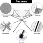 Portable outdoor fire pit, folding barbecue/grill heater, camping fire pit, with...