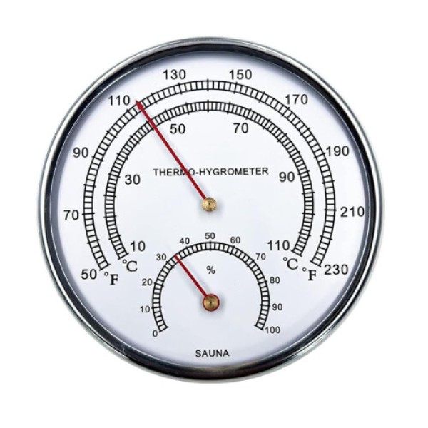 Sauna Room Thermometer & Hygrometer - Indoor Analog Thermometer & Hygrometer with Fahrenheit Scale for Accurate Temperature Measurement