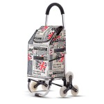 Handkarren Aluminium Alloy Six-Wheel Stair Climbing Trolley Folding Shopping Cart Luggage Carrier Utility Wagon