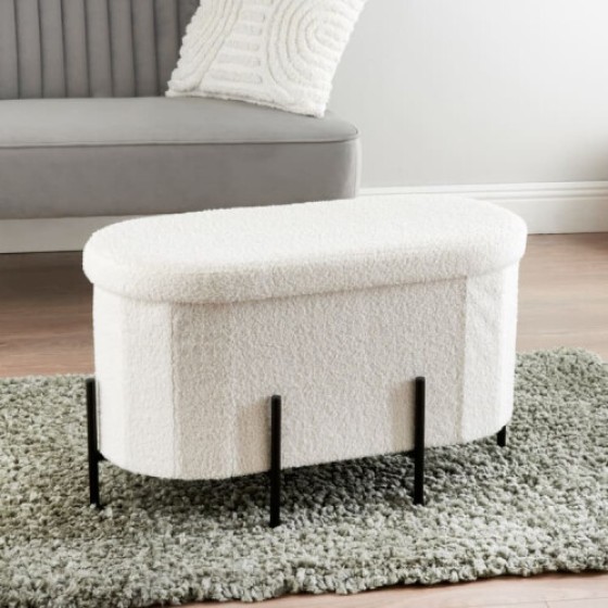 Elegant Arched Leg Ottoman, Stylish Storage Furniture to Add Charm to Your Home