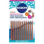Ecozone Enzyme Drain Cleaning Sticks (Citrus Flavor, Suitable for Kitchens and Bathrooms) - 12 Sticks Pack