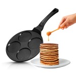 INTIGNIS? ノンスティックパンケーキパン - マルチホールミニパンケーキメーカー、4穴アメリカンスタイルクレープ＆パンケーキパン、完璧なパンケーキを個別に焼き上げ、揚げる