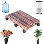 頑丈なプランツカート 360°回転ホイール付き、長方形プランツスタンド、30x60cmの花鉢トロリーで簡単に移動