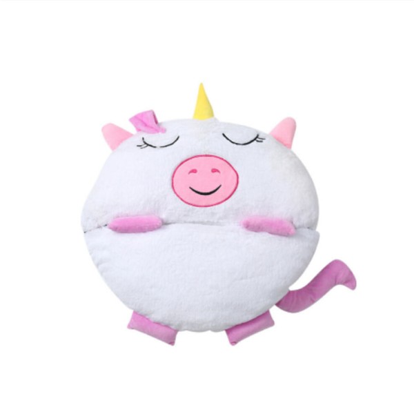 (White, 135*50 cm) Large sleeping bag for children with doll-shaped plush, animal-shaped.