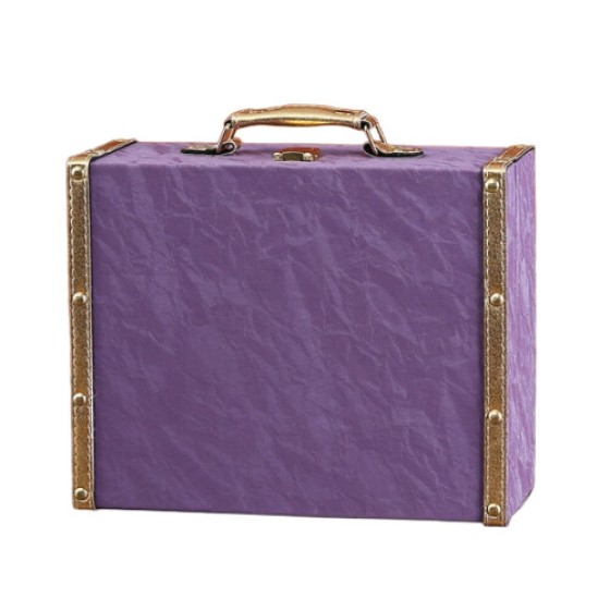 Wooden Decorative Storage Trunk, Antique Luggage Style Display Chest, Keepsake Home Décor, 23.5x7cm, Room Organization