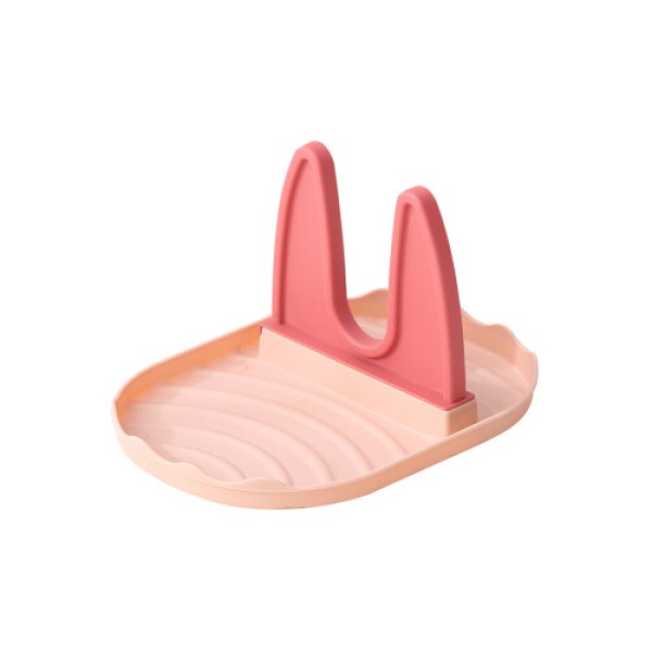 (Pink-Orange) Lid and Utensil Holder Countertop Stand for Home Use