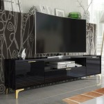 Goldline Glossy 200 cm TV Cabinet - Glossy Black