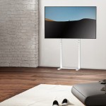 TV Floor Stand, Adjustable Height, Sturdy and Durable, Compatible with 32-65 inch TVs, White