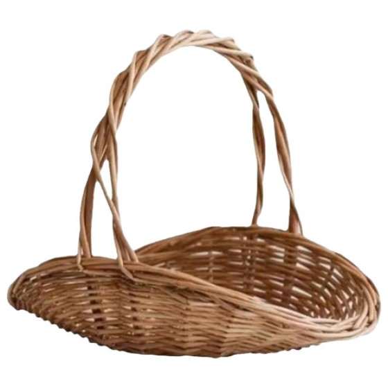 Wicker Flower Basket - Large Woven Wicker Storage Basket with Handle for Fruits, Vegetables, and Party Supplies
