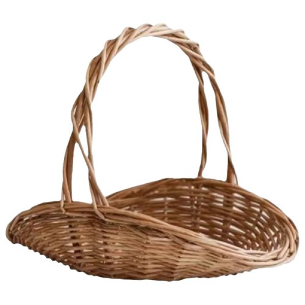 Wicker Flower Basket - Large Woven Wicker Storage Basket with Handle for Fruits, Vegetables, and Party Supplies