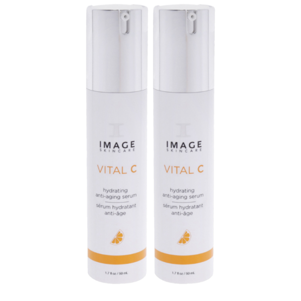 Image Vital C Hydrating Anti-Aging Serum (2-Pack) 1.7 oz - Hyaluronic Acid Moisturizing & Vitamin C to Brighten Skin Tone, Reduce Wrinkles, Unisex