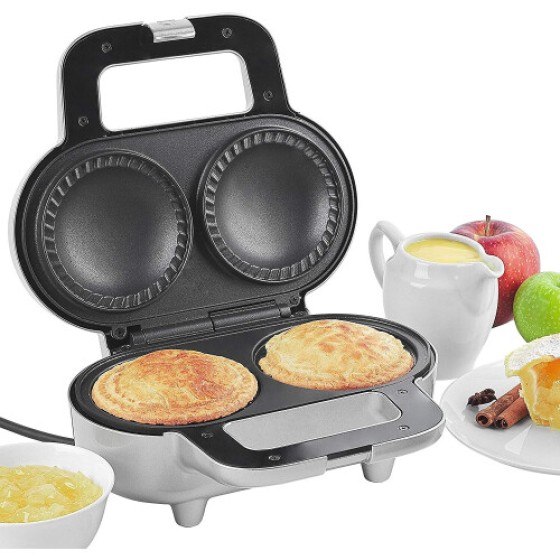 Salter EK4082 ノンスティック ダブルディープフィルパイメーカー | 900W | シルバー | ロックラッチハンドル | クリンピングエッジ | スイート＆セイボリーパイ