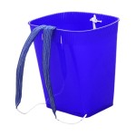 Adjustable Strap Back Basket, Lightweight Woven Water Bucket, Fishing and Hiking Fruit Basket, Blue Color