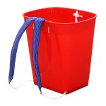 Back Basket with Adjustable Straps, Durable Red Water Bucket for Fishing, Hiking, and Harvesting Fruits and Vegetables
