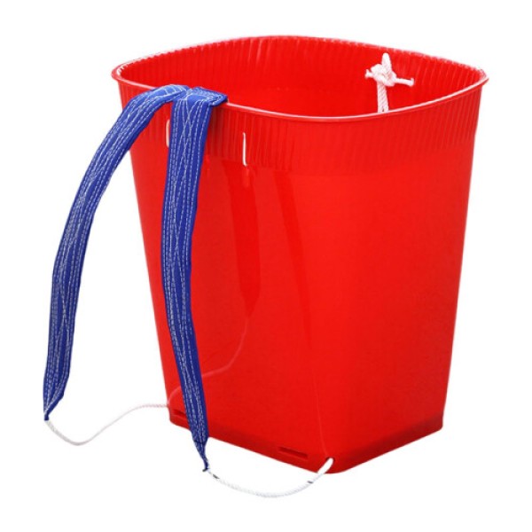 Back Basket with Adjustable Straps, Durable Red Water Bucket for Fishing, Hiking, and Harvesting Fruits and Vegetables