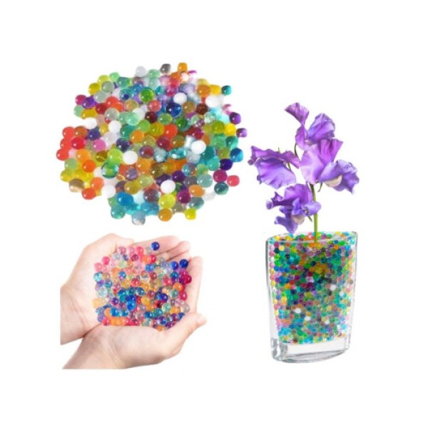 10000 Colorful Hydrogel Balls for Plant Vases - Water Retaining Decorative Moisture Supply - Safe DIY Craft Project Materials