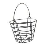 Golf Basket Golf Ball Holder Dark Green Iron Storage Basket for Outdoor Training Compatible with Golf Balls and Clubs