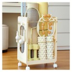 ヨガマット収納ラック、フィットネス器具オーガナイザー、バドミントンラケットホルダー、スタイル3 家庭用収納バスケット