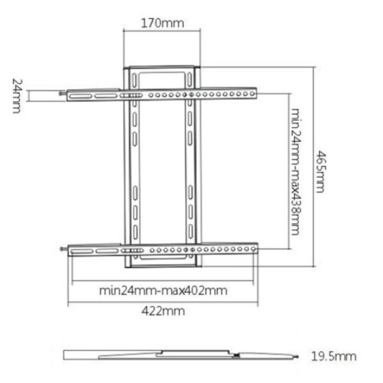 Ultra-thin TV Wall Mount Bracket for 26, 30, 32, 37, 40, 42, 44, 47, and 55-inch TVs