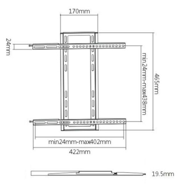 Ultra-thin TV Wall Mount Bracket for 26, 30, 32, 37, 40, 42, 44, 47, and 55-inch TVs