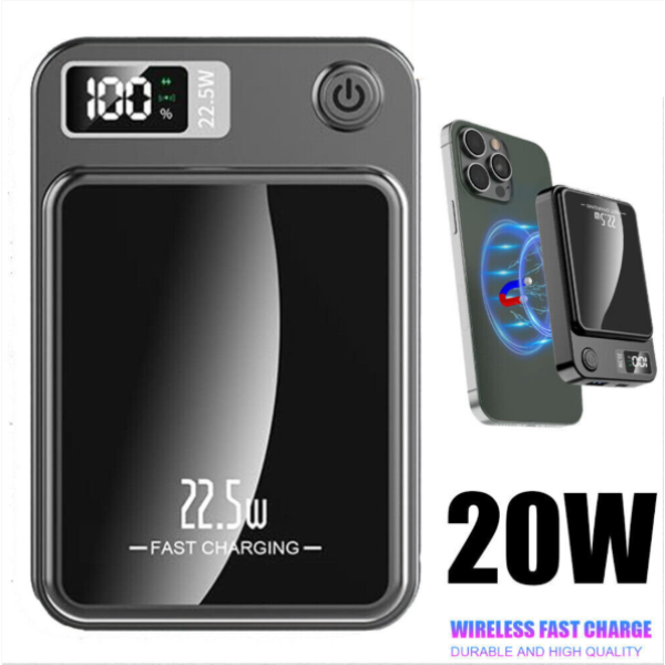 10000mAh Power Bank Wireless Magnetic Charger Battery Pack For iPhone