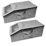 2 PCS Stackable Hat Storage for Baseball Caps, Holds Up to 24 Caps Hat Organizer for Closet, Hat Boxes with Cardboard