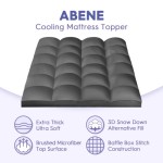 ABENE 床墊保護套，緩解背痛，超厚床墊保護套，鵝絨填充，替代填充物