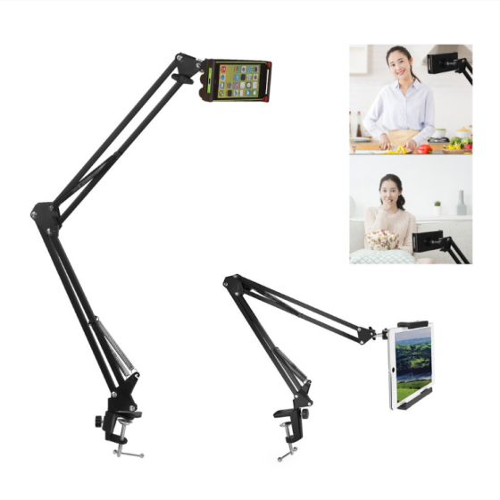 360° フレキシブルなベッド・テーブル用スマホスタンド・ロングアームタブレットホルダー
