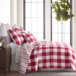 Levtex Home - Camden Quilt Set - King Size Quilt + Two King Pillow Shams - Buffalo Check Pattern in Red and Cream - Dimensions