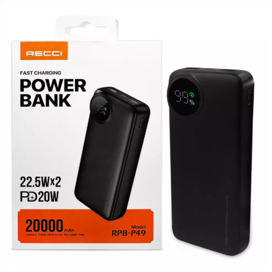 (20,000mAh) Recci ポータブル充電器 45W 50,000mAh容量、旅行、キャンプ、急速充電、高容量長持ちバッテリー iPhone、iPad、Samsung対応