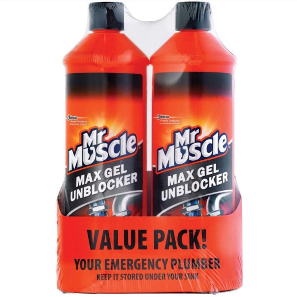 Mr Muscle Max Gel Drain Cleaner 2 x 1 liters