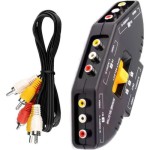 Video Switch Box with 3 Inputs and 1 Output, Black HDMI Splitter, Compatible with Gaming Consoles and Home Theater Systems