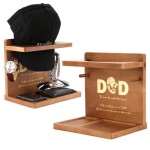 Wooden Hat Stand for Dad, Best Father's Day Gifts from Daughter Son, Baseball Cap Organizer, Desk Storage Rack