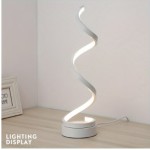 White Elegant Model) Modern Spiral Table Lamp, Suitable for Stylish Home Decoration and Bedroom Ambient Lighting