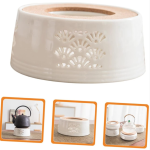Tea Cosy Catcher Cups Electric Teapot Warmer Stand Pack of 4 White Ceramic Tea Light Burner for Teapot Compatibility