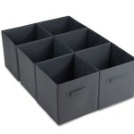 (GREY) LIVIVO SET OF 6 FOLDING CANVAS STORAGE BOXES COLLAPSIBLE CLOTHES ORGANIZER FABRIC CUBE