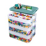 Storage Boxes for Lego 3-Tier Stackable with Lids