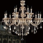 (8 Arms) Authentic K9 Crystal Chandelier, Champagne Maple Leaf