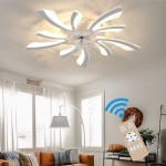 (White) 78cm Creative LED Ceiling Fan Light with Remote Control