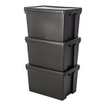Wham Crystal 62 Litre Box & Lid, Clear with Black Lid, 37 cm X 59.5 cm X 39.5 cm