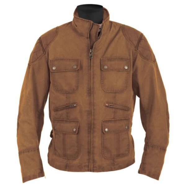 (M) Helstons Hunt Waxed Cotton Jacket in Oak Brown