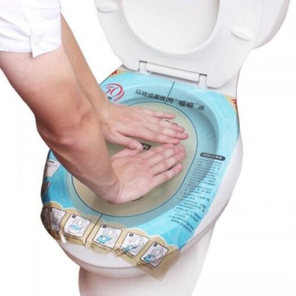 ユニバーサルトイレ詰まり解消ステッカー、排水管やトイレの詰まりを簡単に解消、スカイブルー。