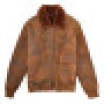 (ブラウン、Mサイズ) メンズ本物の羊皮フライトジャケット、ヴィンテージブラウン＆ジンジャーイエローのメリノウール、クライス