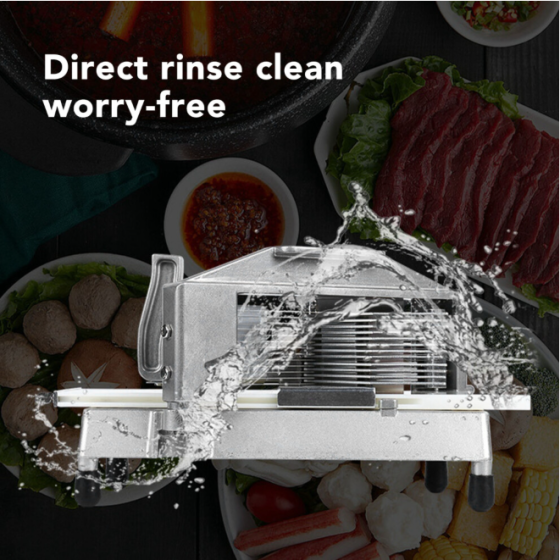 耐用型番茄切割器，附安全裝置和不銹鋼刀片