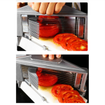 耐用型番茄切割器，附安全裝置和不銹鋼刀片